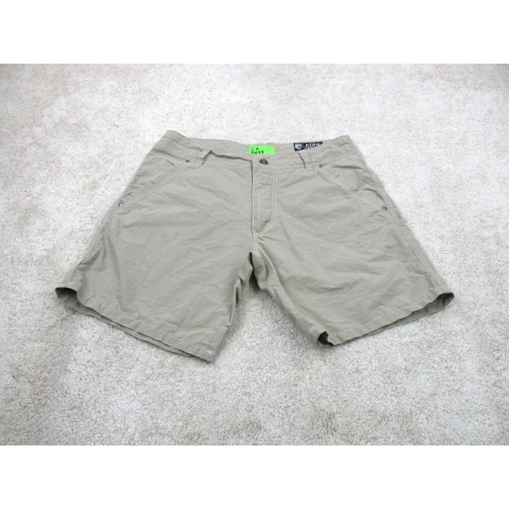 Kuhl Shorts Mens 32 Brown Tan Cotton Blend Stretch Hiking Outdoor Camp Chino